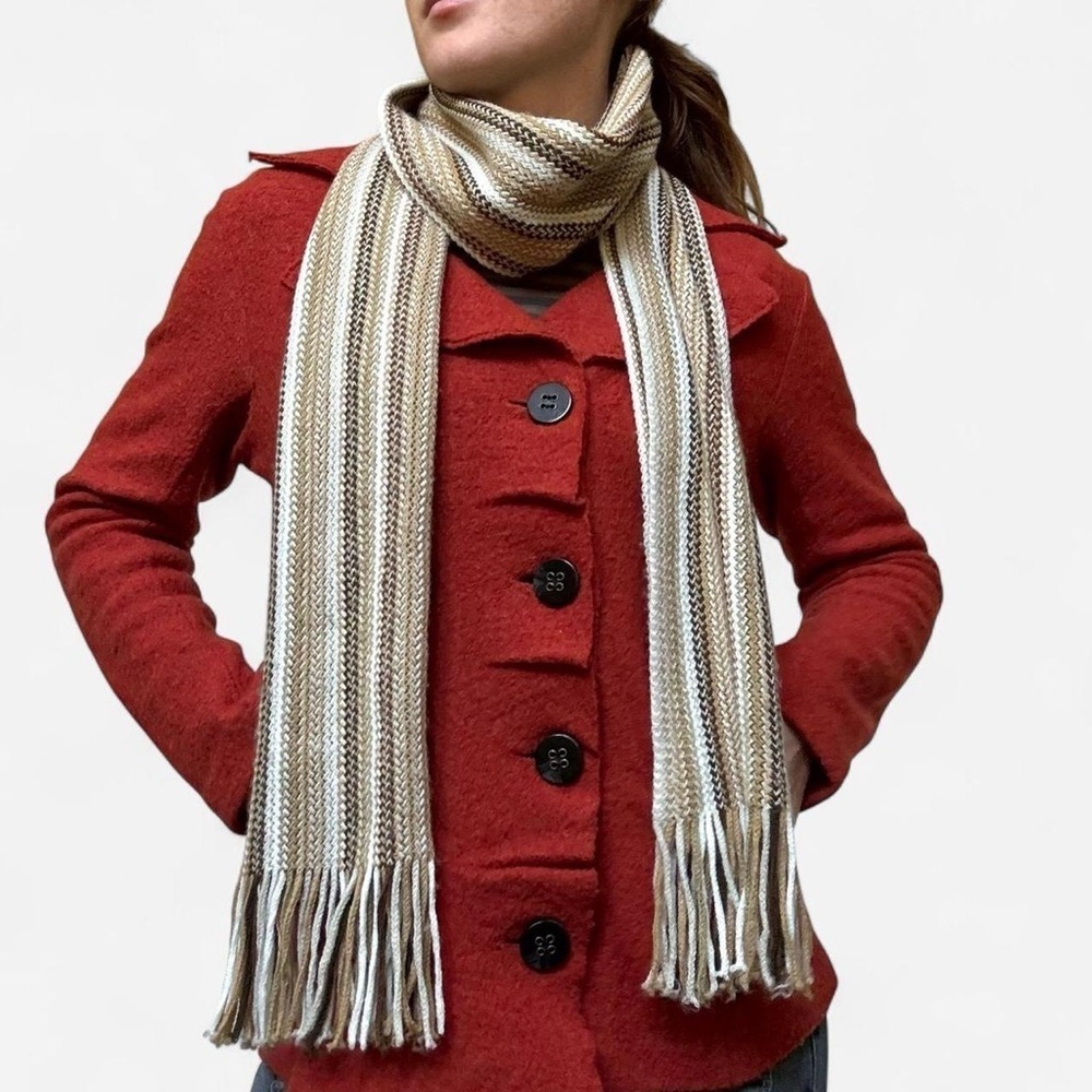 Cozy striped brown scarf